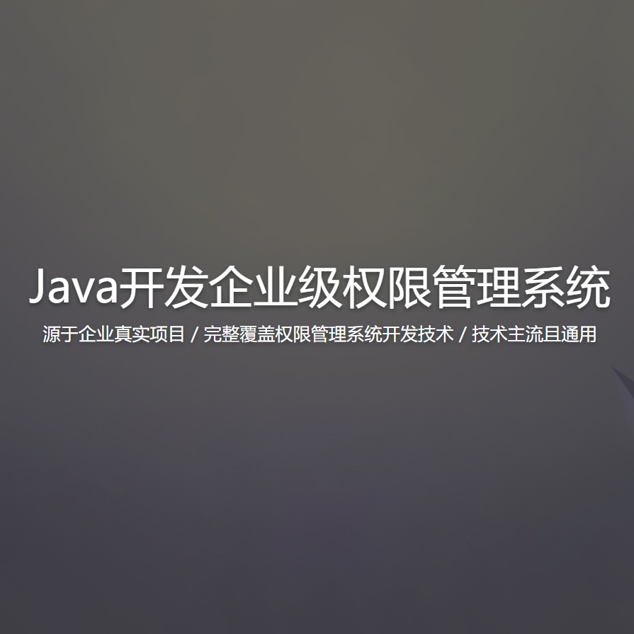 Java开发企业级权限管理系统开发教程